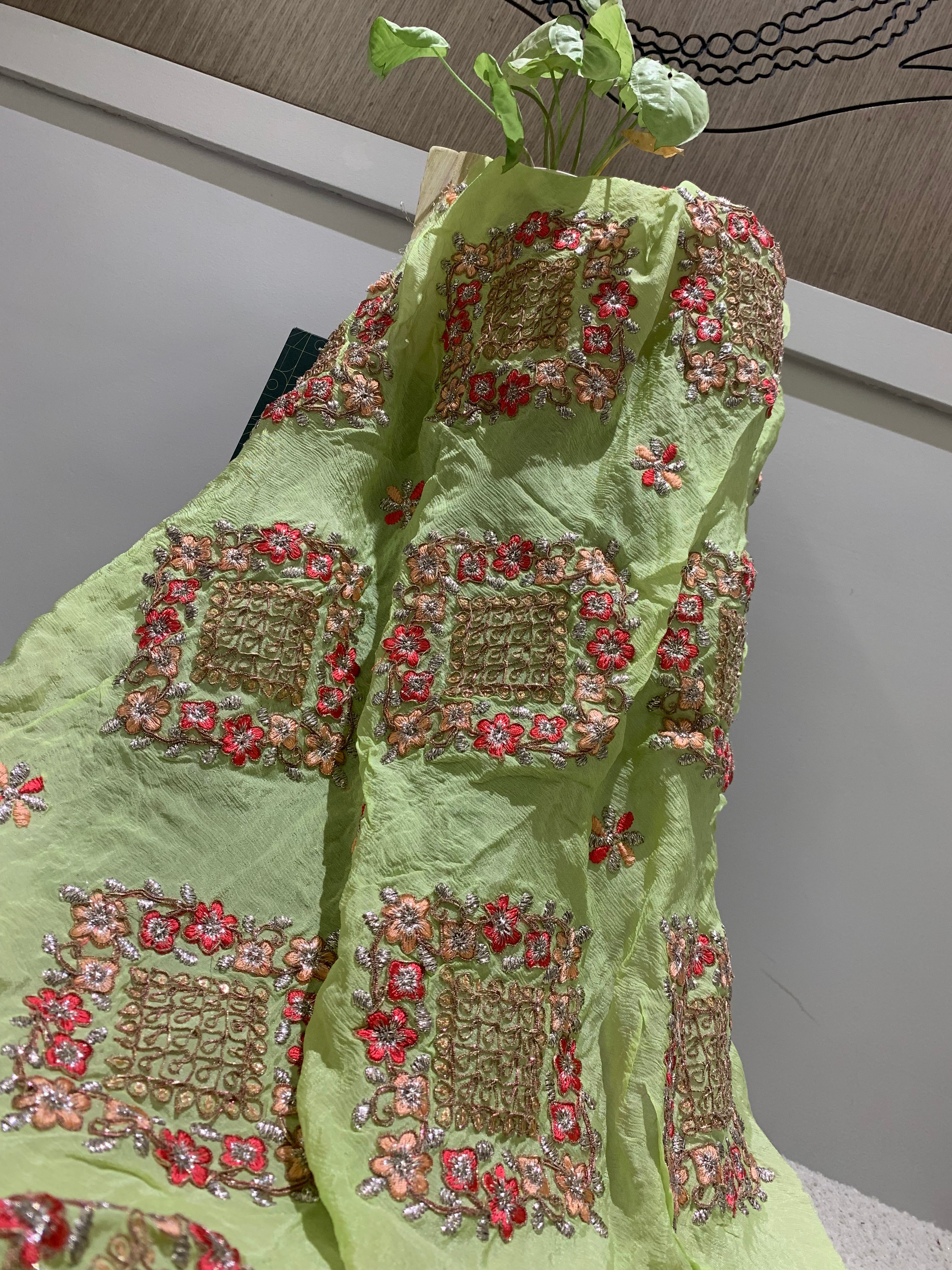 Embroidered Chiffon Fabric, Floral