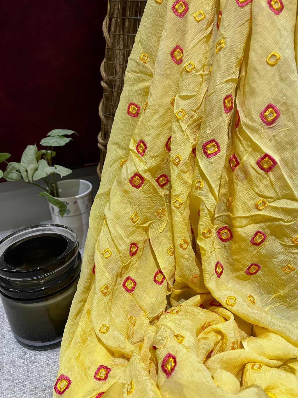 Yellow Georgette Fabric