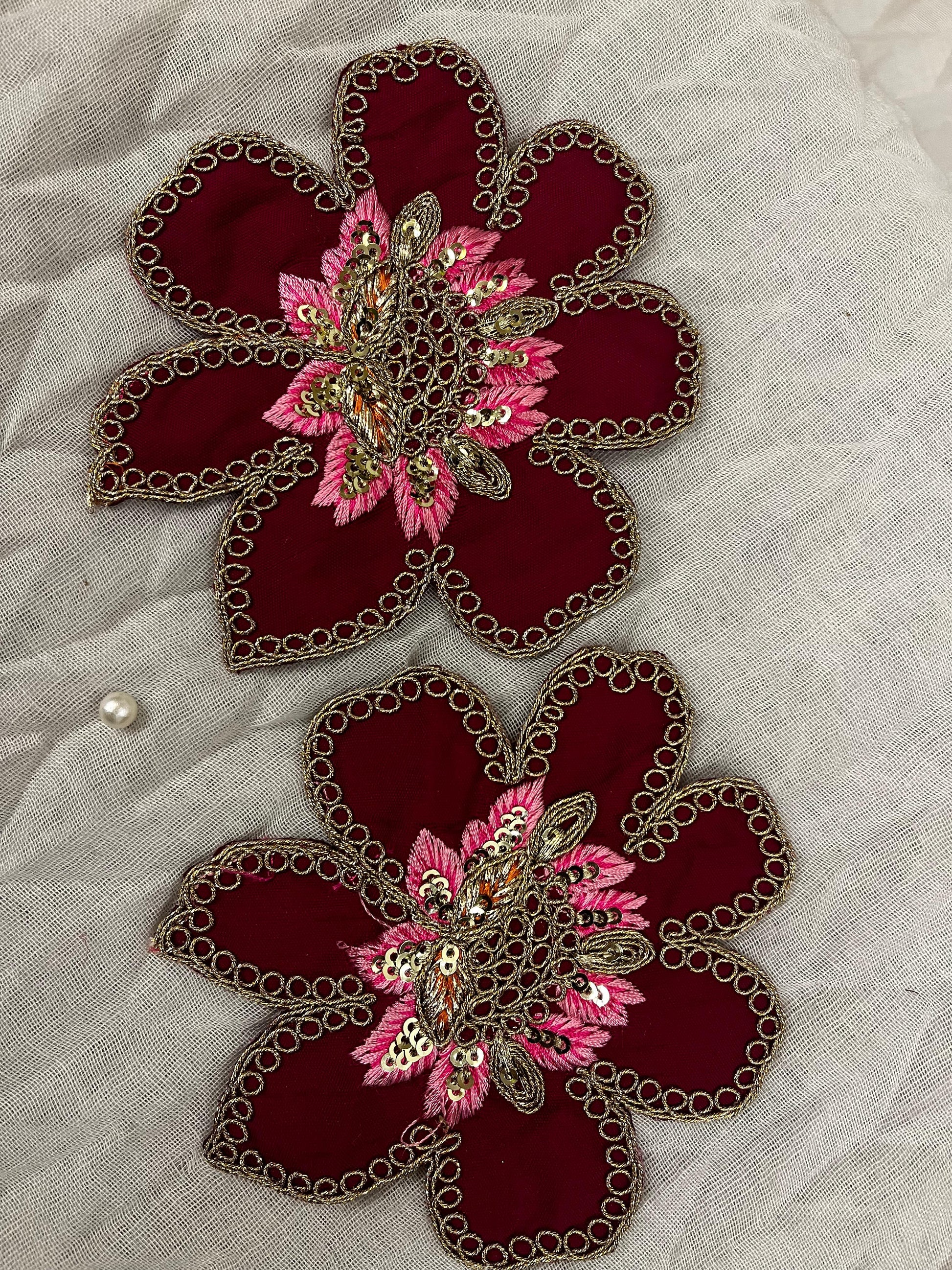 Crimson Glam Floral Patch