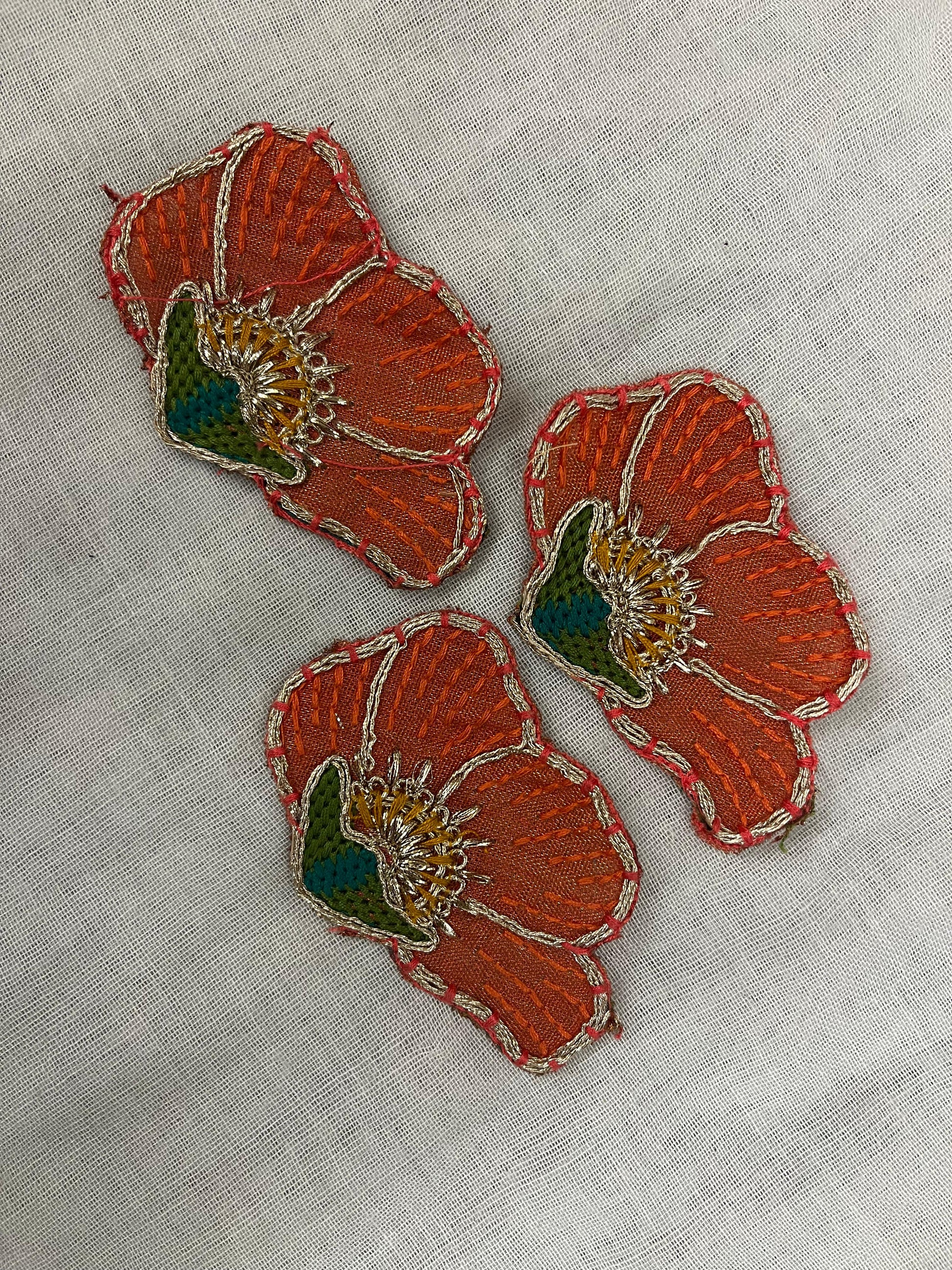 Bright Orange Floral patch