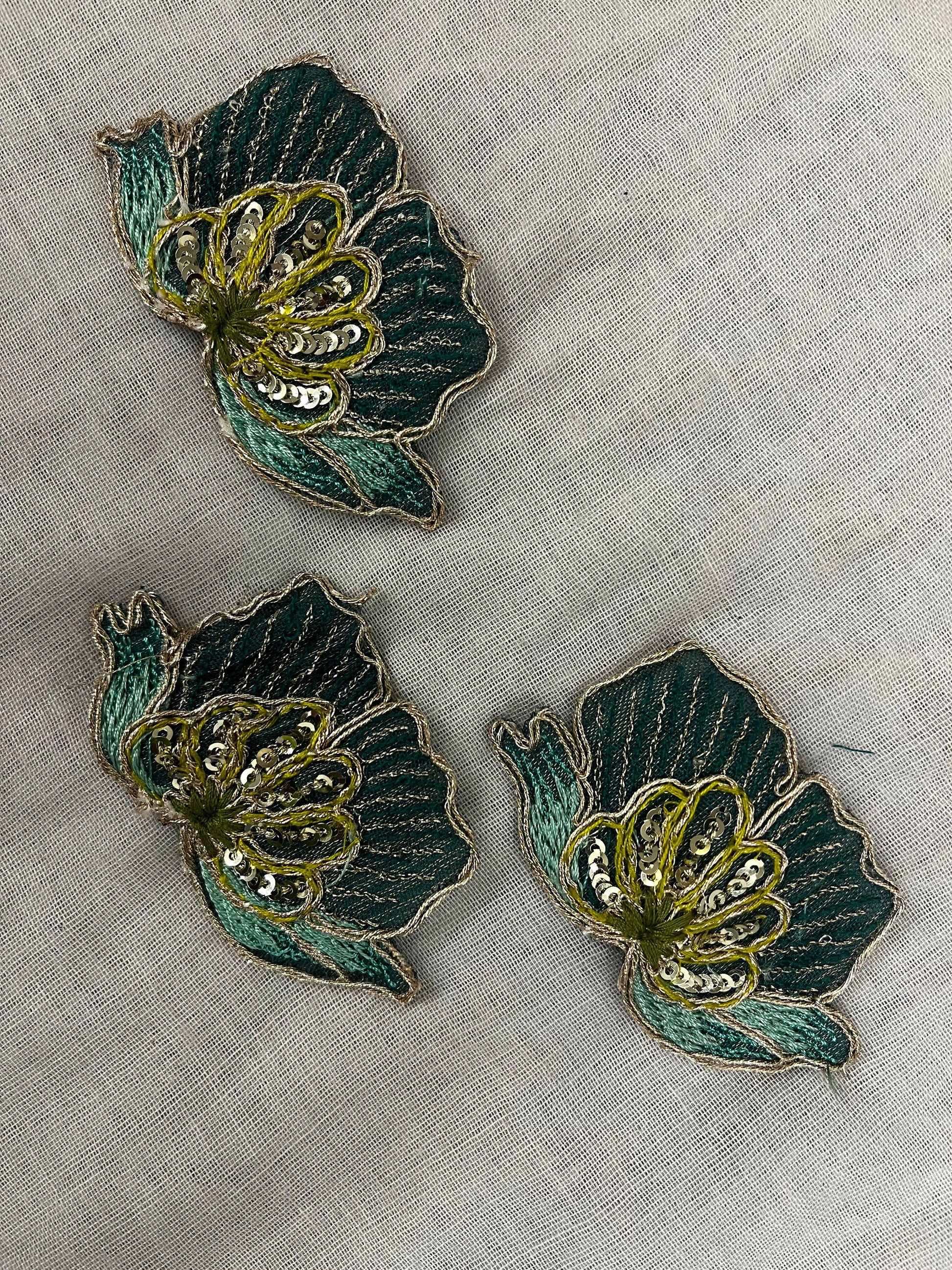 Dark Teal Floral Set patch