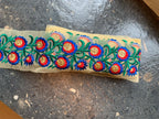 Multi-Color Floral Embroidered Net Lace