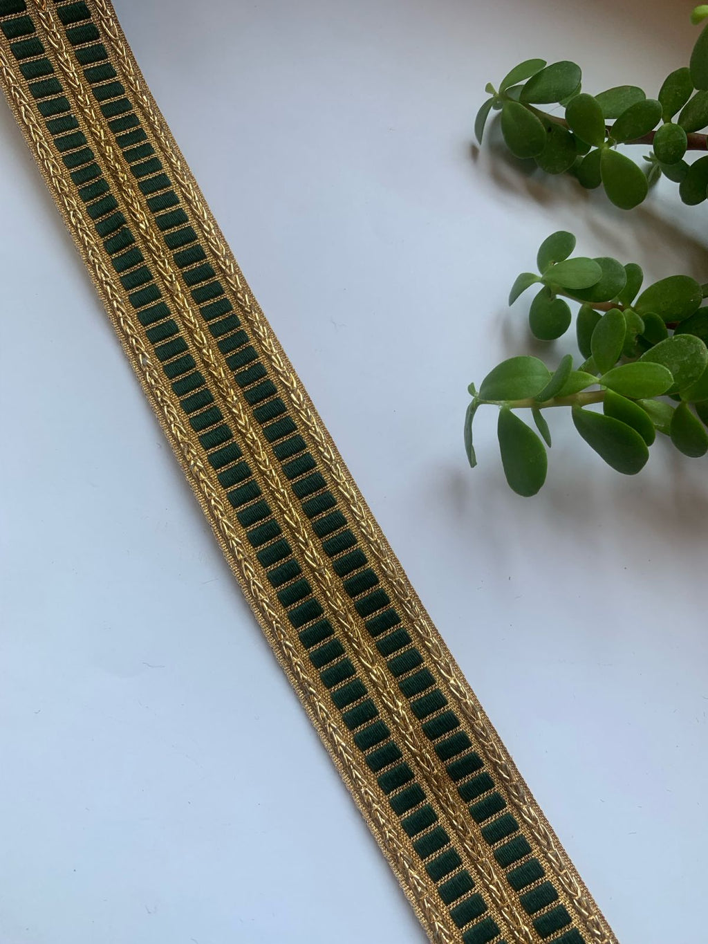 Gold Zari Striped Border Trim