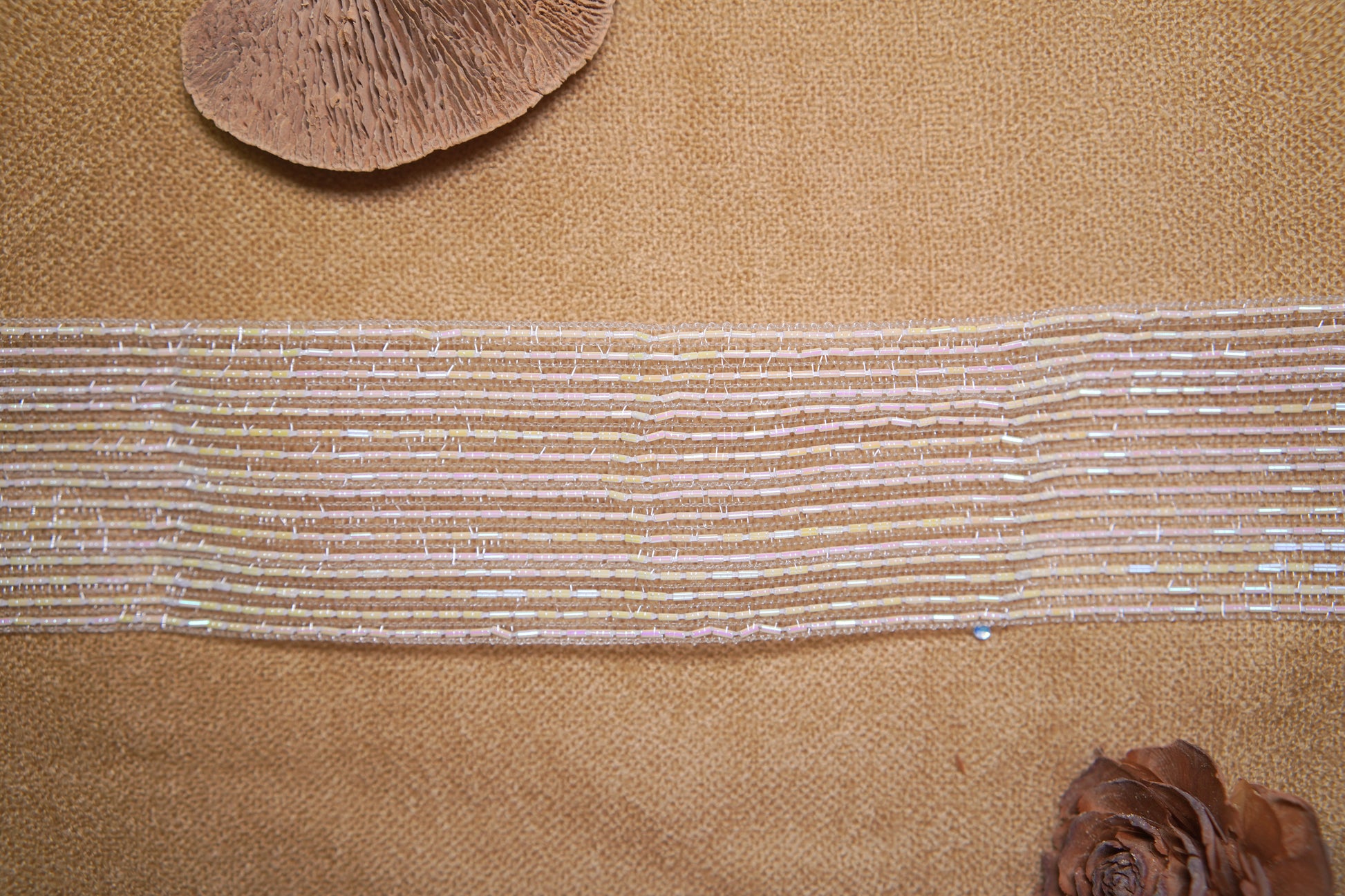 8525 Metallic Grid Sequin Trim on Hard Tulle