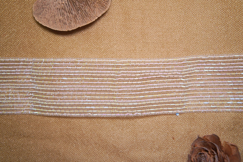 8525 Metallic Grid Sequin Trim on Hard Tulle
