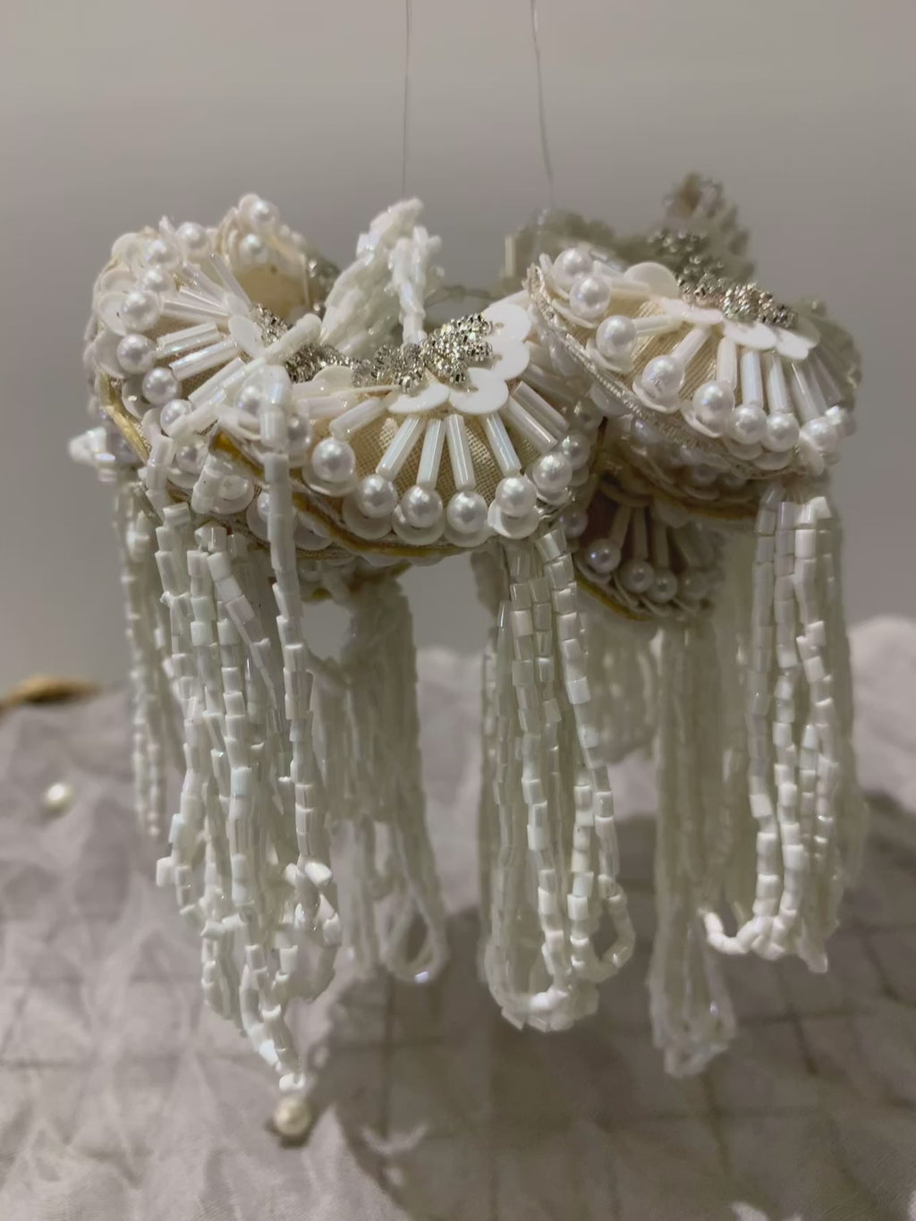 Elegant Ivory Pearl Beaded Tassel