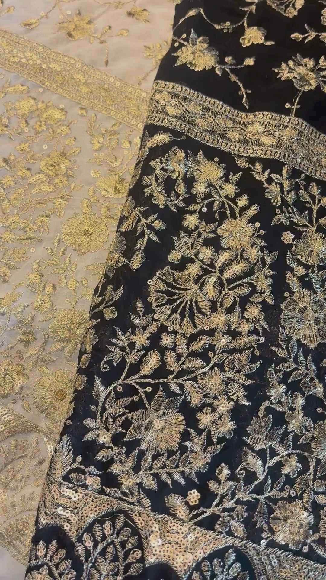 Zari Embroidered Georgette Fabric